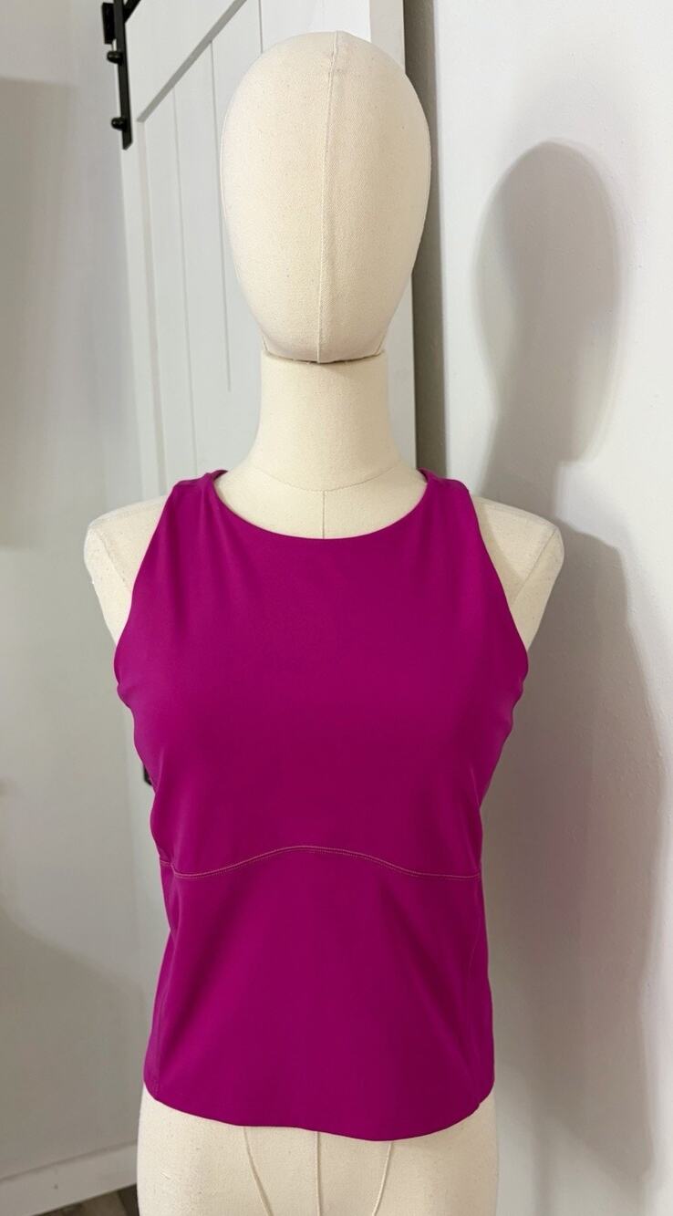 Lululemon Sz 12 Key To Balance Tank Top Built In Shelf Bra Pink Purple Nulu Crop